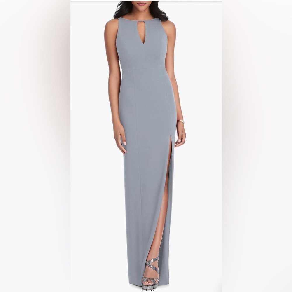 Stretch Crepe Column Gown - sz M - Platinum NWT